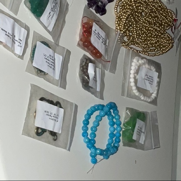 Jewelry Making Beads and Findings Mixed Lot Lava Stone Amazonite Carnelian - Picture 7 of 16